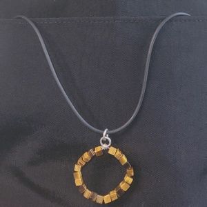 Tiger's Eye ring with rubber collar